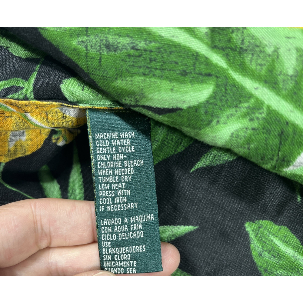 Lauren Ralph Lauren Kimono Womens Small Linen Button Knots Hibiscus Vacation - Picture 6 of 13